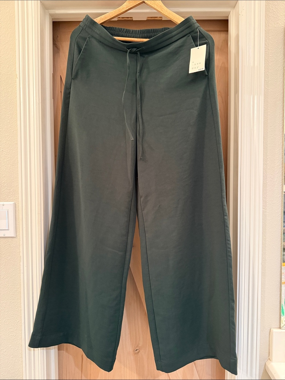 a new day Dark Green Wide-Leg Drawstring Pants